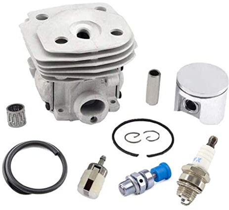 HURI 47mm Zylinder Kolben und Dekoventil Zündkerze für Husqvarna 357 357XP 359 Motorsäge Ersetzen 537 15 73-02 537157302