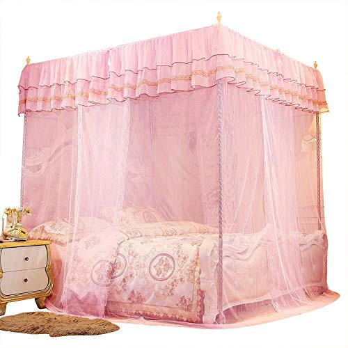Bettwäsche Moskitonetz Betthimmel Luxus Prinzessin DREI Seitenöffnungen Post Bett Vorhang Baldachin Netting Moskitonetz Moskito-Schutz(L)