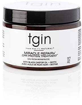 tgin Miracle Repairx Curl Protein Reconstructor (CPR) For Natural Hair - Dry Hair - Curly Hair - Damaged Hair - 12 Oz