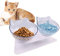 Katzennapf Erhöht für Kätzchen 15° Neigung Futternapf Katze Anti-Erbrechen Katzenschüssel mit Ständer Transparente Kunststoff Doppel Fressnapf für Katzen Und Kleine Hunde