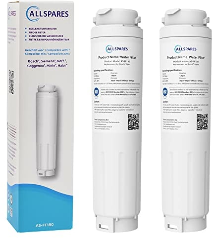 AllSpares Wasserfilter für Kühlschrank geeignet für Bosch Siemens Neff Gaggenau Balay 11034151/11028820 / 11034151 und Haier 49055530 (2 Stück)