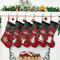 Beyond Your Thoughts 2024 Neu Weihnachtsstrumpf Nikolausstrumpf Personalisiert mit Namen, gestickte Großer Christmas Stockings Plüsch rotes Gitter für Feiertags, Familienparty, Dekoration 1er Set
