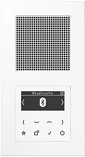 Jung Smart Radio DAB Bluetooth Komplett-Set Serie A Weiß mit Lautsprecher DABA1BTWW und 2-Fach Rahmen A5582WW