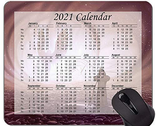 Mauspad 2021 Kalender, Monk Angel Pray Mauspad Mat