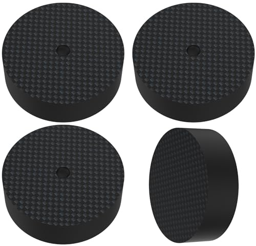 Monosaudio 4 Stück Kohlefaser Isolationsfüße CF3310 30×10mm, HiFi High-End Spike Pads für Lautsprecher, Verstärker, Subwoofer und Plattenspieler, Schwarz