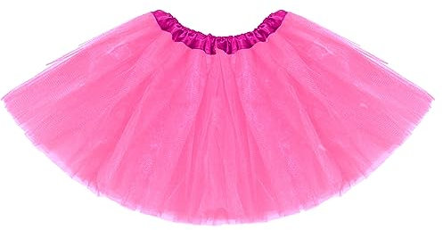 PEGASUS Gonna di Tulle Bambina 32 cm Vari Colori Accessorio Danza Recite Feste Party Carnevale (Fucsia)