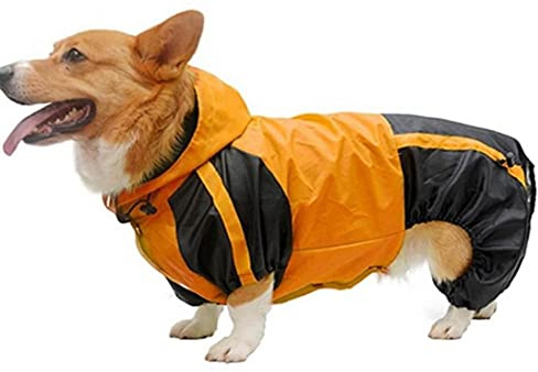 Froiny Hund Regenmantel Haustier Kleidung Overall wasserdichte Kleidung Walisisch Corgi Hund Regenmantel Kapuze Rain Pet Outfit