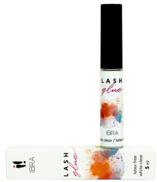 Wimpernkleber Ibra - Wimpernverlängerung - Latexfrei - Sicher für die Augen - Natürliche und schöne Wimpern - Schnell trocknend - Farblos und unsichtbar - Tube 5m