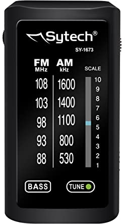 Sytech Taschenradio, Schwarz, AM/FM, Stereo