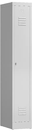 Lüllmann Spind Spindschrank Kleiderspind 1 Abteil mit S/W-Trennung 180x40x50cm (RAL 9003//9003 signalweiß/signalweiß)