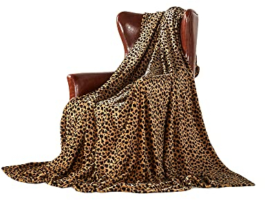 DREAMLANDING Decke für Sofa-230 x 260 cm Gepard-Kuscheldecke Flauschig weich, bunt, übergroß, dekorativ, ultraplüschig, kühldecke zum schlafen