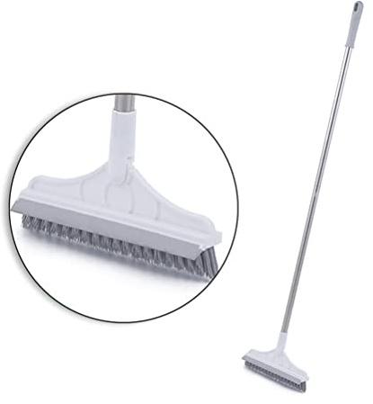 BICBLL Schrubber mit einem Langen Griff, Fugenbürste für Badezimmer, 120° Drehbarer Duschboden Scrubber, Abnehmbare Bürste mit Langem Griff zur Reinigung von Fliesen, Badezimmer, Küche, Patio