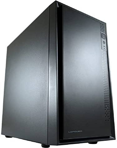 LC-POWER LC-2016MB Micro-ATX PC Gehäuse | Für Office Builds | Kompatibel mit Mini-ITX | 340 mm GPU | 5 Lüfter möglich | USB 3.2 | Schwarz