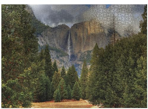 ABAKUHAUS Yosemite Puzzle, Yosemite Park Herbst, Heirloom-Qualität lustige Aktivität für die Familie langlebiger Karton, 1000 Stücke, Grün Grau