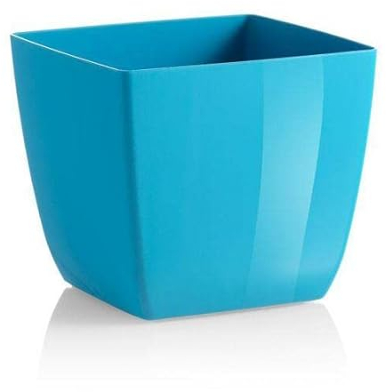 Quadratischer Übertopf Color Santiago für Pflanzen und Blumen (15 cm, Türkis)