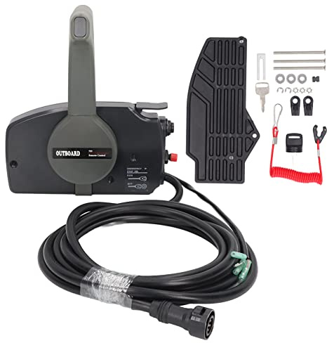 KIMISS Control Remoto del Acelerador del Barco, Kit de Caja de Control Remoto Fuera de Borda de 7 Pines Piezas de Yates Marinos 703 48230 12 00 para Acelerador de Empuje 703