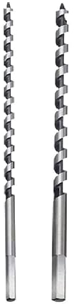 Schlangenbohrer, extra langer Holzbohrer, Sechskant-Bohrer-Set, 6 mm/8 mm x 230 mm, spiralförmig, Edelstahl für Holz, Block, Ziegel, Fliesen und Kunststoff (2 Stück)