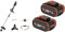 WORX Nitro WG186E.92 Akku Rasentrimmer & Freischneider 40V & WA3553.2 PowerShare 2 x 4000 mAh Werkzeugakkus 20V - wiederaufladbar - für alle WORX Elektro- & Gartengeräte