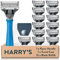 Harry's Razors for Men - Men's Razor Set with Indigo Blue Handle, 13 Razor Blade Refills, Travel Blade Cover, (packaging may vary)