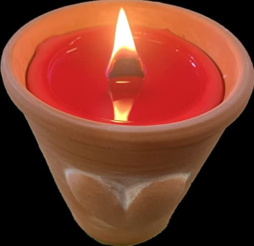 Heart in Terracotta Pot Gold Candle (Natural Soy Wax) - Hot Chocolate Fragrance