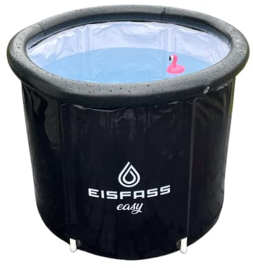 Eisfass® Easy neue Version Original Premium Eisbad für Zuhause XL (80cm Ø x 75cm, 250L) - Kältetherapie Eistonne für Kryotherapie, Sportler & Anfänger, (Ohne Zubehör)
