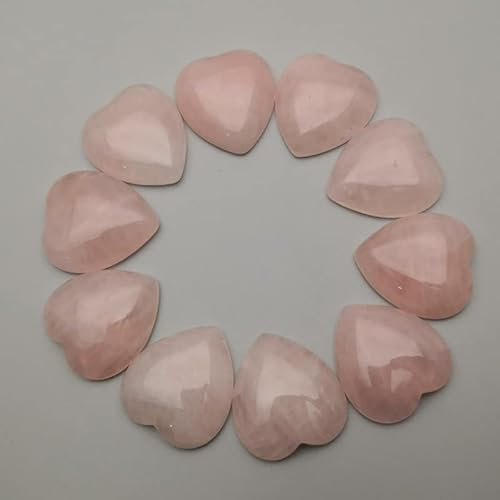 bead 23x25MM 12PC Natural Stone Quartz Rose Heart Bead Cabochon For Jewelry Making No Hole Ring Earring Accessories handwork