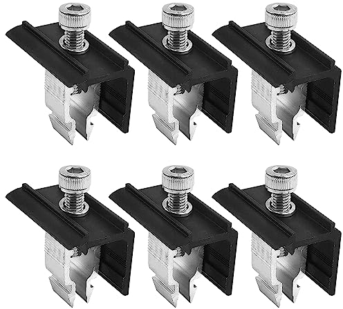 6 pièces Kit de Fixation Support pour Panneau Solaire, Supports Toit de Montage pour Panneaux Solaires, Pinces de Fixation pour Panneau Solaire pour Toit Plat et Toit Trapézoïdal (Aluminium)