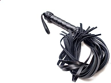 MarquiseDeBliss Genuine Leather Handcrafted Gentle Horse Whip - Thick Equestrian Training and Riding Essential - Riding Tools (19.7 Inches, Black)
