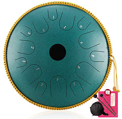 14 Zoll 14 Noten Lotus Hand Steel Pan Drum, Steel Tongue Drum Pan Drum, Schlaginstrument für Anfänger Erwachsene Kinder Meditation