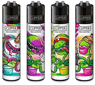 Clipper Feuerzeug 4er Set: (Venus Trap)