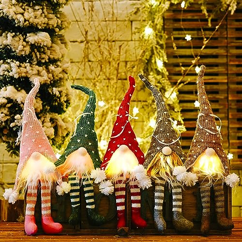 Akxlax Weihnachtswichtel Weihnachtsdeko Wichtel Weihnachten, Wichtel Kuscheltier Deko Weihnachten, Geschenke zu Weihnachten Weihnachtsfiguren Wichtel Geschenk V (5PCS:36X8X7cm)