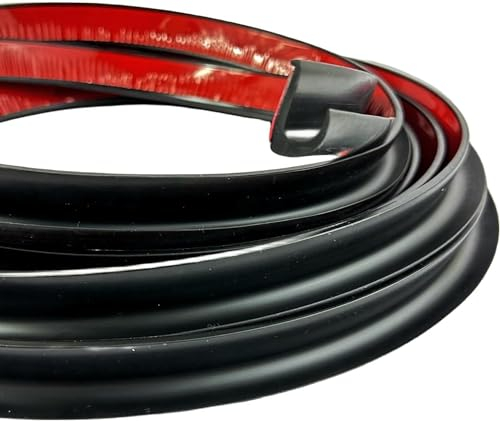 Ssamall RV-Regenrinne, 2,5 cm selbstklebende Rückseite, J-Form, PVC-Material, schwarz, 14 m