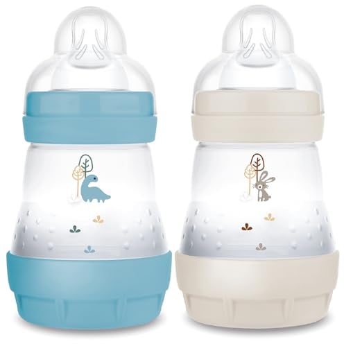MAM Biberon Easy Start/Anti-Colique - 160ml - Océan + Sable - Tétine Débit 1 - X2