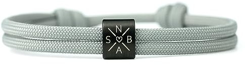 Personalisiertes Komimar Segeltau Armband mit Edelstahl Charm und Gravur Größenverstellbar wasserfest Perfektes Geschenk für Damen & Herren Initialenarmband