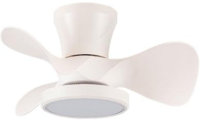 Mini Ventilador de techo blanco | Ventilador de techo pequeño motor DC | Ventilador de techo con luz regulable 20W Moll