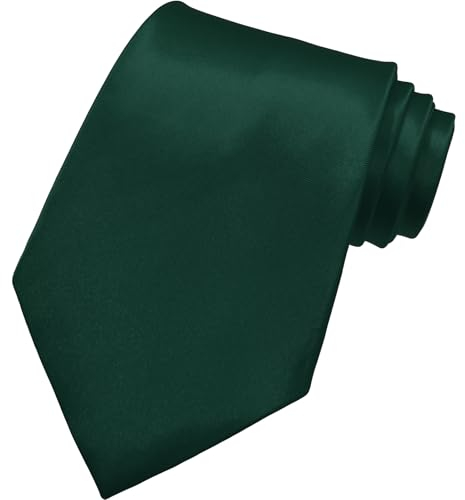 AHLPO Elegante Krawatte für Herren Satin 8 cm, Herren Krawatten, Klassische Schlips Herren für Hochzeit, Büro, Party und Festliche Veranstaltungen - Einfarbig in Verschiedenen Farben Tie Grün