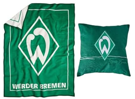 SV Werder Bremen Veloursdecke Raute + Kissen Raute Fanartikel Set