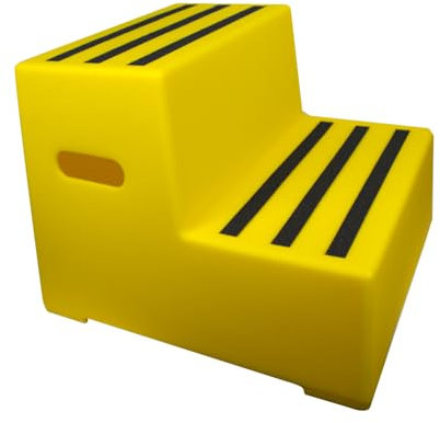 2 Tread Heavy Duty Plastic Moulded Safety Block Steps (Yellow)