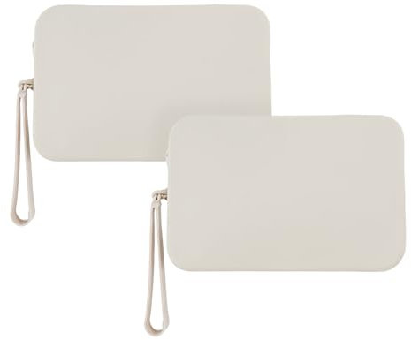 Borsa Cosmetica in Silicone Impermeabile Cosmetica Portatile Da Viaggio, Borsa Di Lavaggio Carina, Portafoglio Della Cosmetica Della Chiusura Lampo, Unisex (Quadrato-2 Pezzi)
