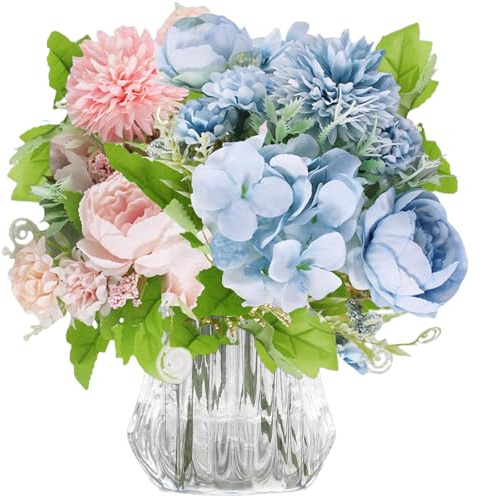 astylishome Artificial Flower Bouquets Big Peonies Faux Flowers with Stem for Wedding Home Party Office Decor Table Centerpieces DIY Floral Arrangements 2117