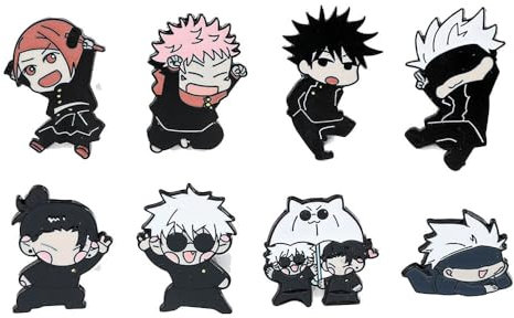8 Pcs Jujuts Kaisens Badge Pins Anime Figur Gojos Cool Abzeichen Gojos Cosplay Accessories Emaille Abzeichen Tasche Deko