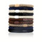 ILESTDG Kknekki Hair Ties, 10 Stück modische, schlichte geflochtene Haarbänder für Damen, weiche, elastische, nicht beschädigende Pferdeschwanzhalter (Dunkle)