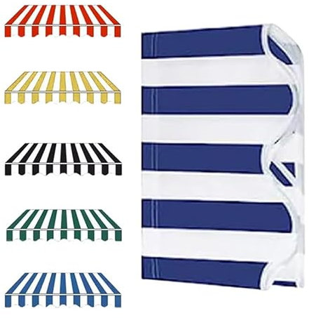 Tenda da sole retrattile in tessuto blu con protezione UV e tessuto impermeabile, 400 x 300 cm