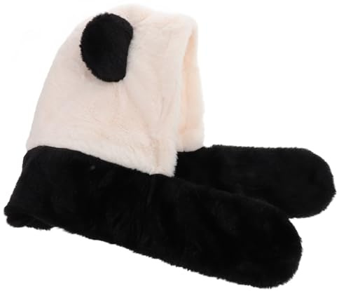 DEARMAMY Panda-schalmütze Lustiger Tierhut Mützen Für Teenager Panda-halloween-kostüm Tierkostümhüte Lustige Tierhüte Panda-mütze Bärenhut Tiermütze Panda-hut Künstliches Kaninchenfell