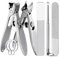 VOGARB Curved and Slanted Nail Clippers Set for Men, Toe Nail Clippers for Seniors Thick Toenails, Large Wide Jaw Opening Sharp Nail Cutter with Catcher Heavy Duty for Adult Women