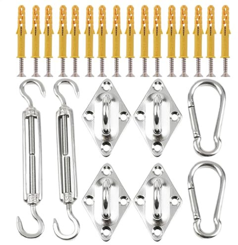 Yidueace Shade Sail Hardware - Kit de Montage de Rechange pour Voile - Accessoires avec Centre de gravité, Fixations d' Solaire, auvent extérieur pour Jardin
