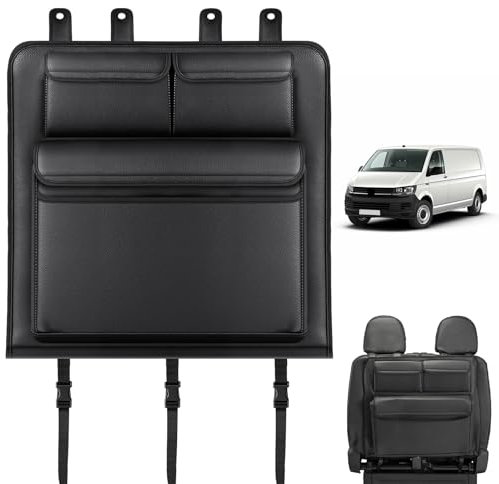 Organizador de Maletero para VW Transporter T6/T6.1 California, Protector de Respaldo Plegable con 3 Bolsillos, Organizador de Maletero de Gran Capacidad, Fácil de Instalar para Viajes y Uso Diario