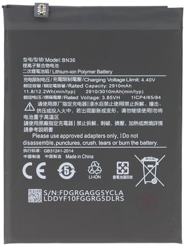 Akku kompatibel mit Xiaomi Mi A2, Li-Polymer, 3,85V, 3010mAh, 11,6Wh, ohne Werkzeug