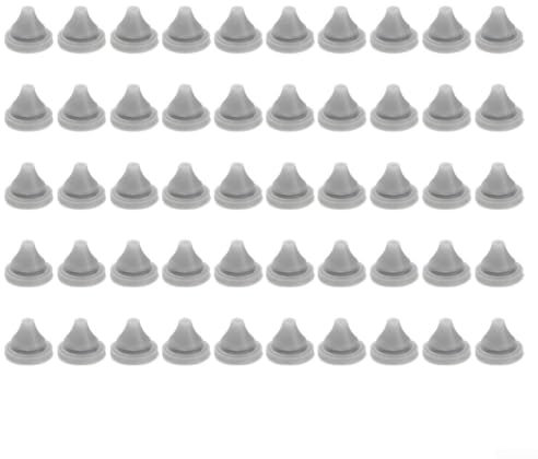 Ugelli di ricambio per soffione doccia, 50 pezzi, in silicone, fori di spruzzo, compatibili con la maggior parte dei soffioni da 7,680,5 mm, grigio