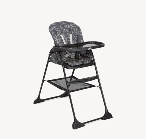 Joie mimzy™ snacker Hochstuhl 6 Monate bis 15 kg, kompakt faltbar, Einhand-Faltmechanismus, 3-fach verstellbare Rückenlehne, 5-Punkt-Gurt, Tablett mit Getränkehalter (CHARCOAL)